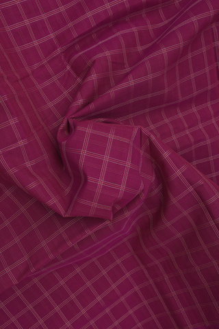 Coimbatore Cotton Saree In Purple With Checks Design