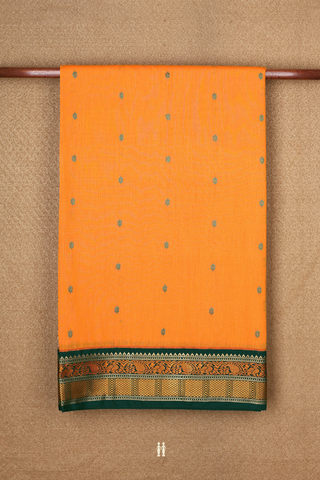 Allover Threadwork Buttis Honey Orange Kalyani Cotton Saree