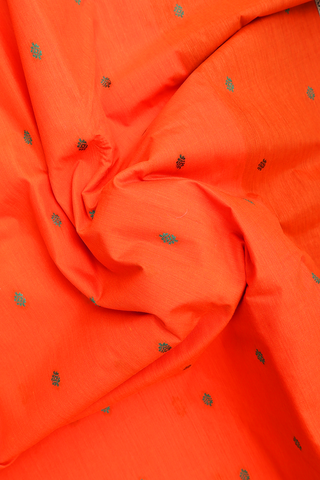 Allover Threadwork Buttis Neon Orange Kalyani Cotton Saree