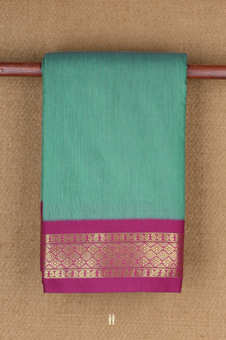 Apoorva Cotton Saree In Dusty Green With Contrast Border