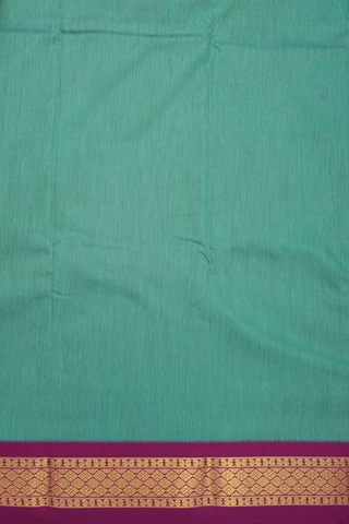 Apoorva Cotton Saree In Dusty Green With Contrast Border