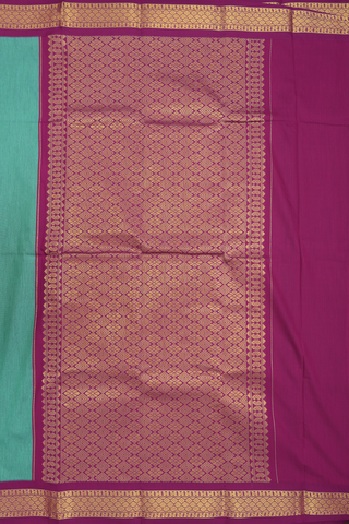 Apoorva Cotton Saree In Dusty Green With Contrast Border