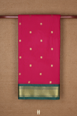 Nine Yards Apoorva Cotton Saree In Pink With Zari Buttas