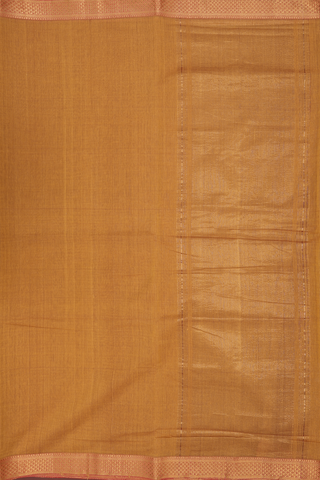 Mangalagiri Cotton Saree In Ochre Orange With Self Stripes