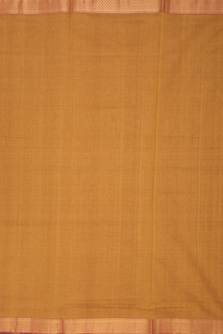 Mangalagiri Cotton Saree In Ochre Orange With Self Stripes