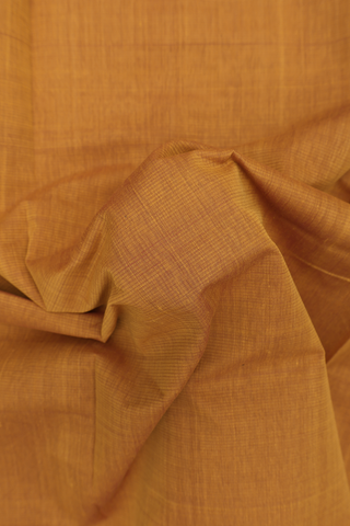 Mangalagiri Cotton Saree In Ochre Orange With Self Stripes