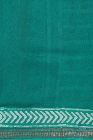 Mangalagiri Cotton Saree Pine Green With Dots Design