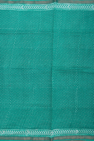 Mangalagiri Cotton Saree Pine Green With Dots Design