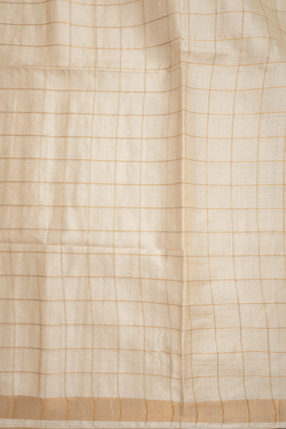 Checks Design Beige Tussar Silk Saree