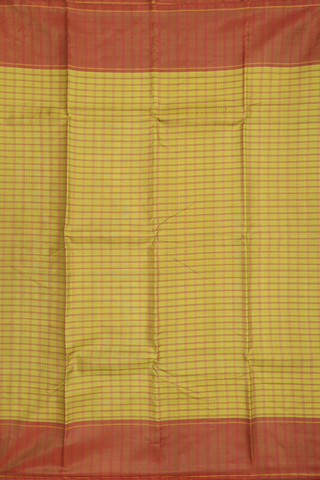 Checks Design Sunflower Yellow Kanchipuram Silk Saree