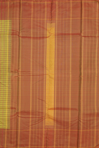 Checks Design Sunflower Yellow Kanchipuram Silk Saree