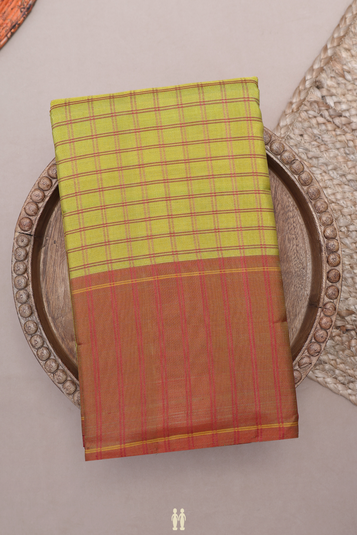 Checks Design Sunflower Yellow Kanchipuram Silk Saree