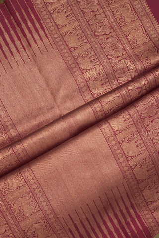 Checks With Buttas Dark Maroon Kanchipuram Silk Saree