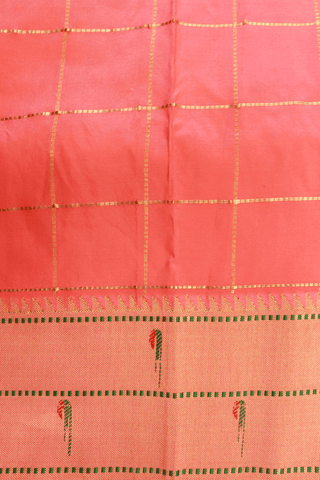 Checks With Buttas Light Green Paithani Silk Saree