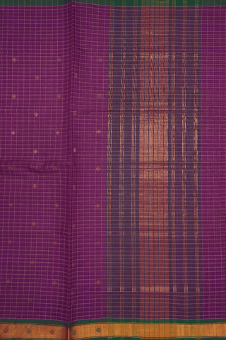 Checks With Buttis Grape Purple Venkatagiri Cotton Saree