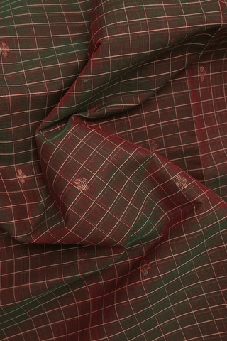 Checks With Buttis Manthulir Venkatagiri Cotton Saree