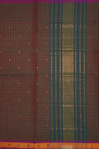 Checks With Buttis Manthulir Venkatagiri Cotton Saree