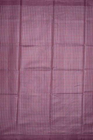 Checks With Buttis Plum Brown Tussar Silk Saree