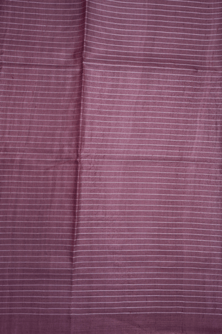 Checks With Buttis Plum Brown Tussar Silk Saree