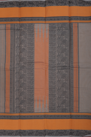 Chettinadu Cotton Saree In Grey With Checks Design