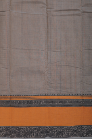 Chettinadu Cotton Saree In Grey With Checks Design