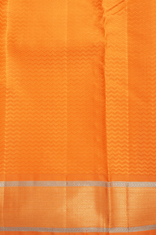 Chevron Design Honey Orange Kanchipuram Silk Saree