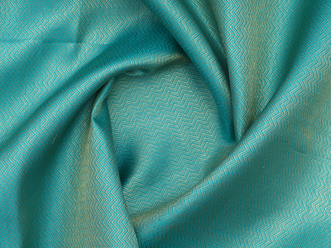 Chevron Design Sea Green Kanchipuram Blouse Material