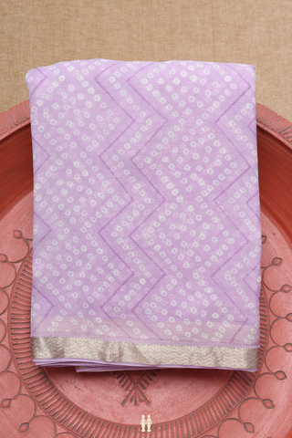 Chevron Printed Design Dusty Purple Chiffon Saree