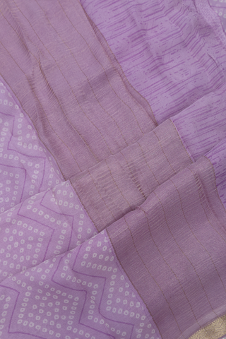 Chevron Printed Design Dusty Purple Chiffon Saree