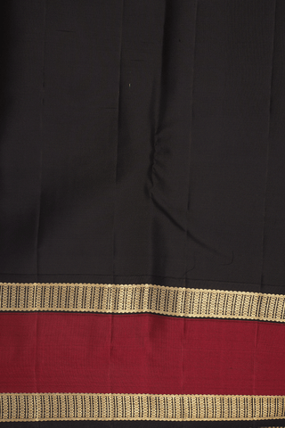 Contrast Border Plain Coffee Cream Kanchipuram Silk Saree