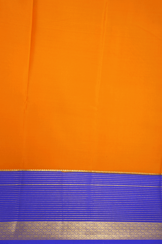 Contrast Border Plain Royal Orange Mysore Silk Saree