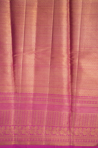 Kanchipuram Silk Saree In Magenta With Floral Design