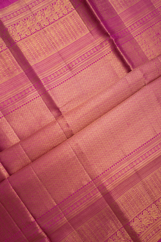 Kanchipuram Silk Saree In Magenta With Floral Design