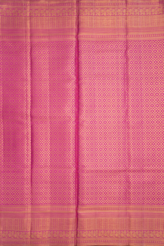 Kanchipuram Silk Saree In Magenta With Floral Design