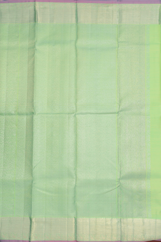 Kanchipuram Silk Saree In Mint Green With Zari Motifs