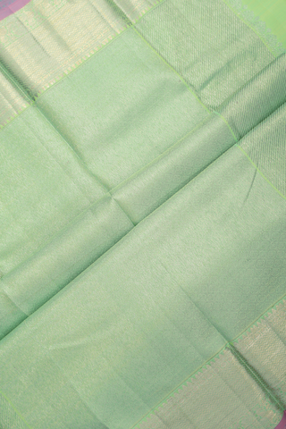 Kanchipuram Silk Saree In Mint Green With Zari Motifs