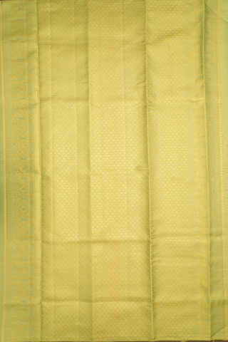 Kanchipuram Silk Saree In Green With Twill Weave Design