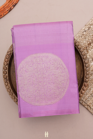 Kanchipuram Silk Saree In Mauve Purple With Zari Striped