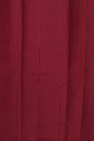 Kanchipuram Silk Saree In Cherry Red With Temple Border