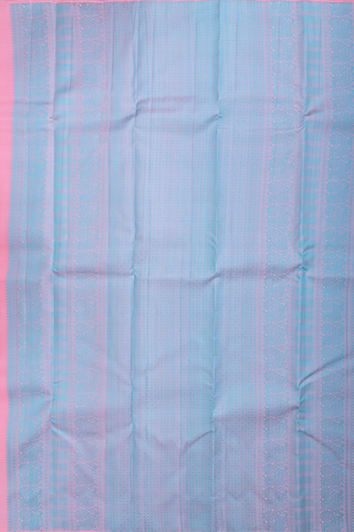 Kanchipuram Silk Saree In Pink With Temple Border