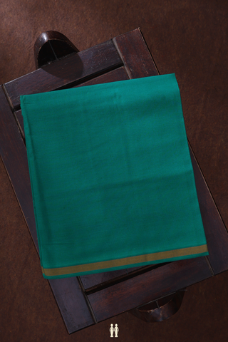 Contrast Border Peacock Green Cotton Dhoti