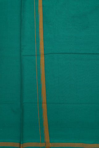 Contrast Border Peacock Green Cotton Dhoti