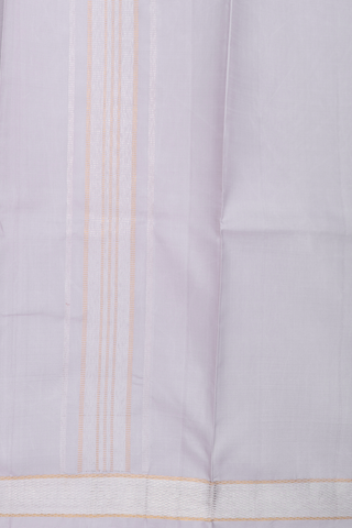 Zari Border Light Grey Silk Adjustable Velcro Dhoti