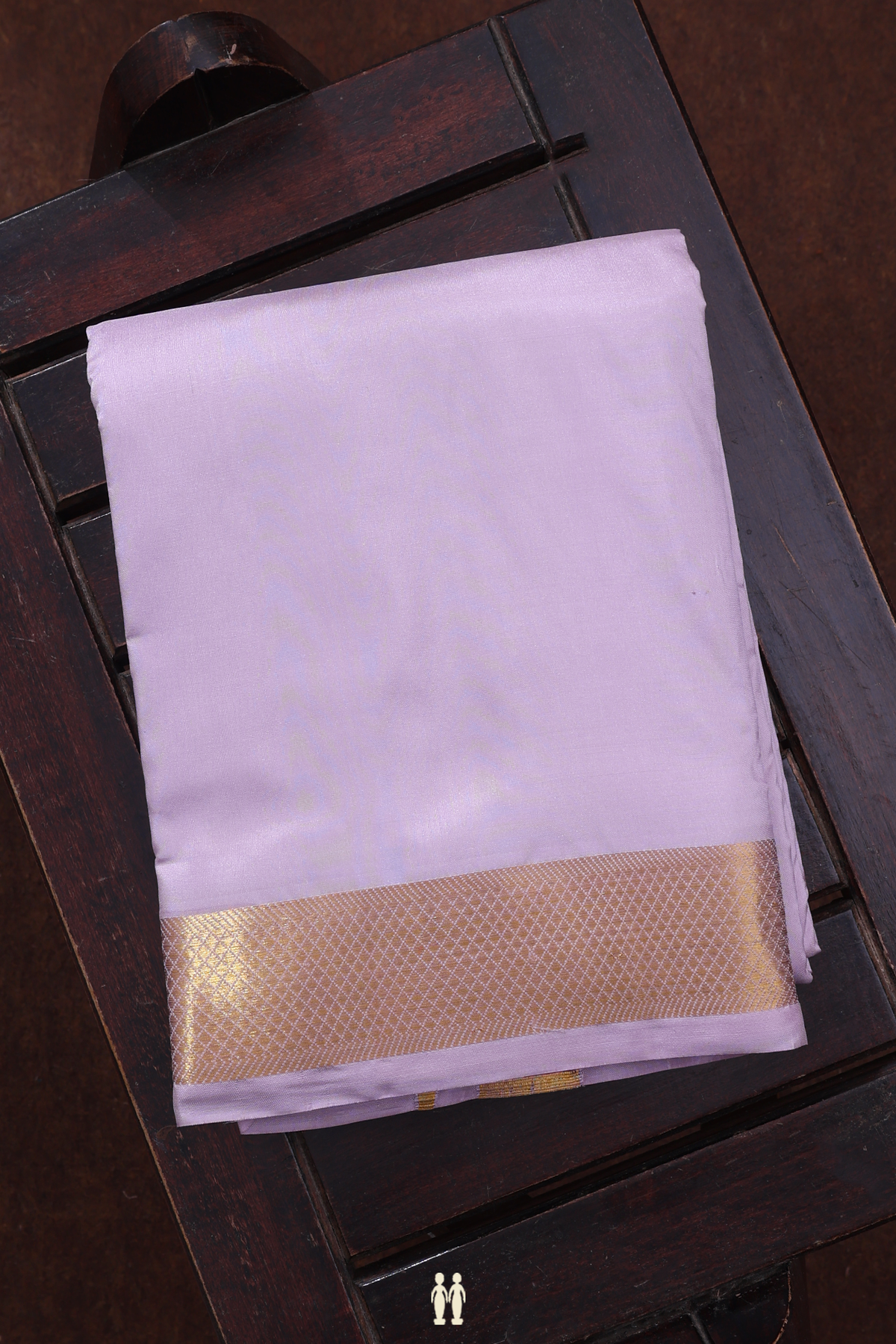 Diamond Border Lilac Purple Silk Dhoti With Angavastram Set