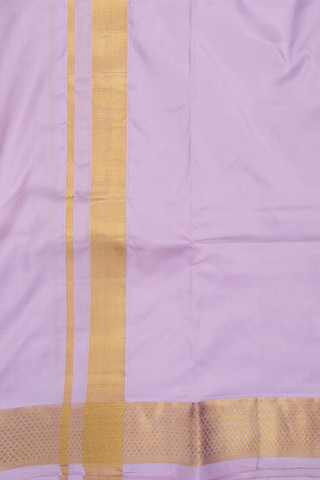 Diamond Border Lilac Purple Silk Dhoti With Angavastram Set