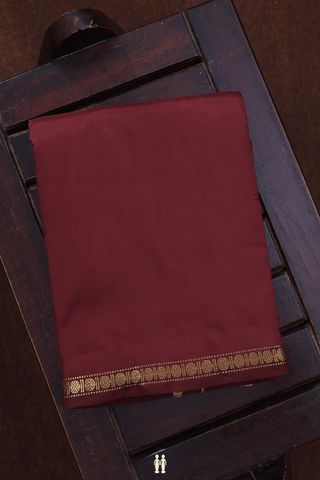 Rudraksh Border Berry Red Silk Dhoti With Angavastram Set