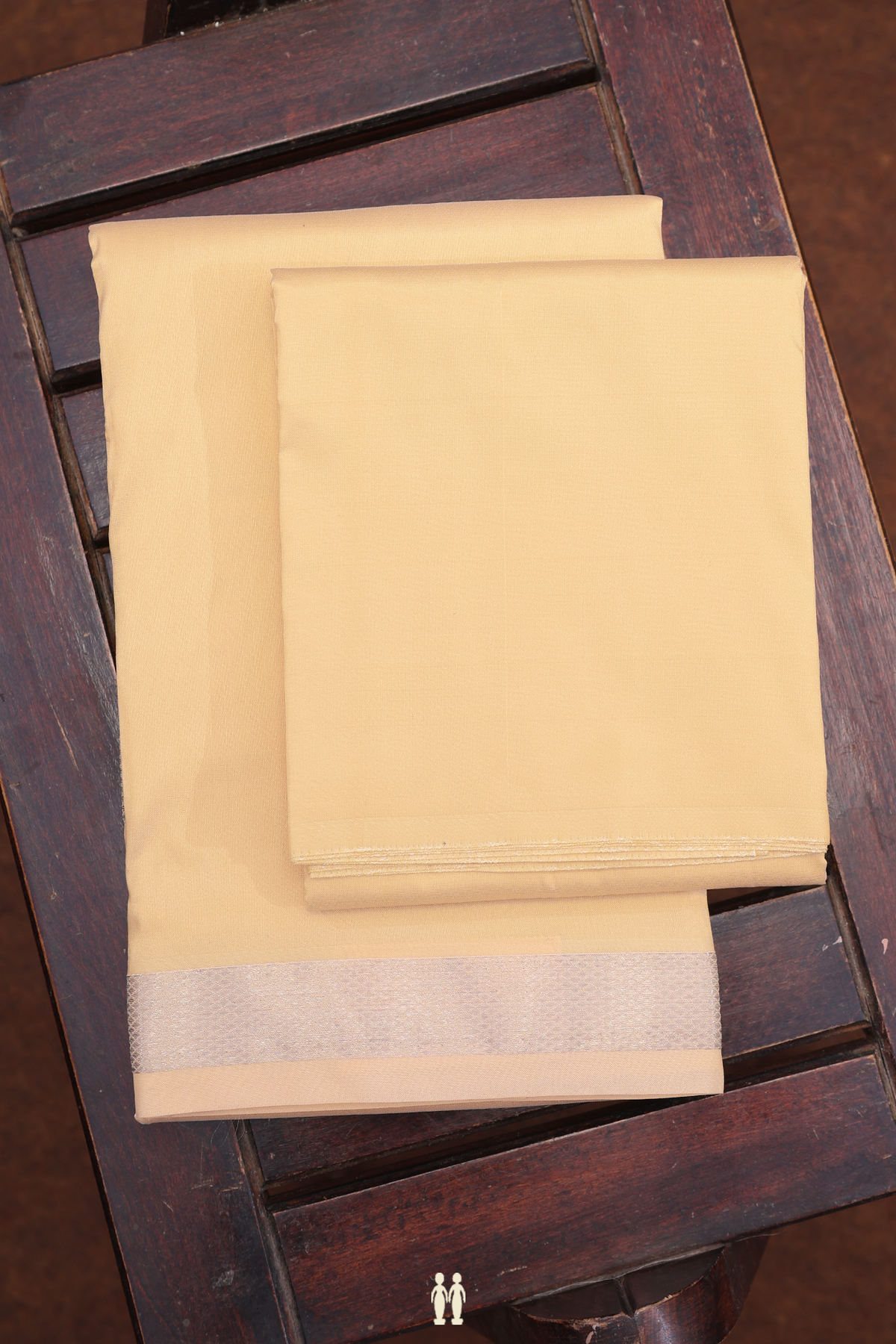 Zari Border Tan Brown Art Silk Dhoti With Shirt Material