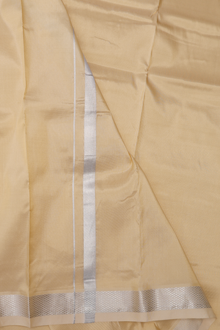 Zari Border Tan Brown Art Silk Dhoti With Shirt Material