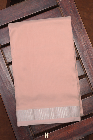 Zari Border Dusty Peach Silk Dhoti With Shirt Material