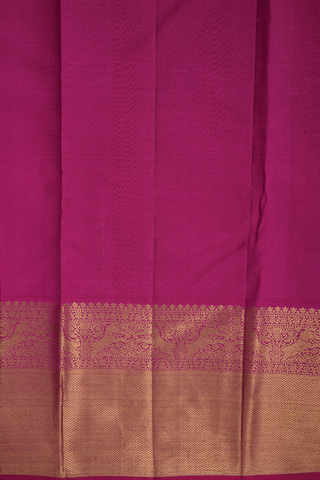 Diagonal Design Yellow Kanchipuram Silk Saree